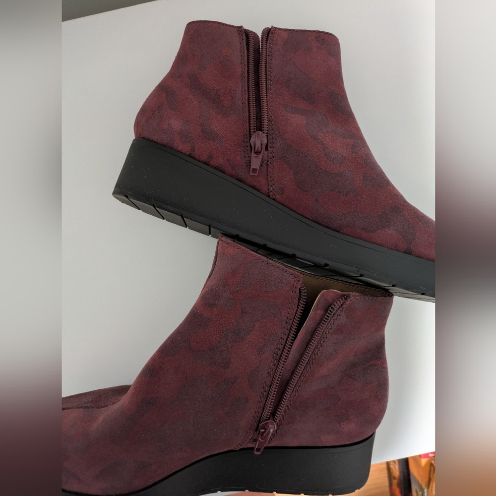 Lucky Brand Karmeya Platform Ankle Boots Red Pattern 7.5 - Picture 4 of 12